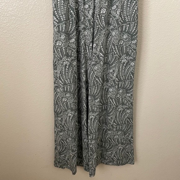 Pact Jumpsuit Womens Large Green Floral Jersey Knit Organic Cotton Straight Leg - Picture 5 of 12